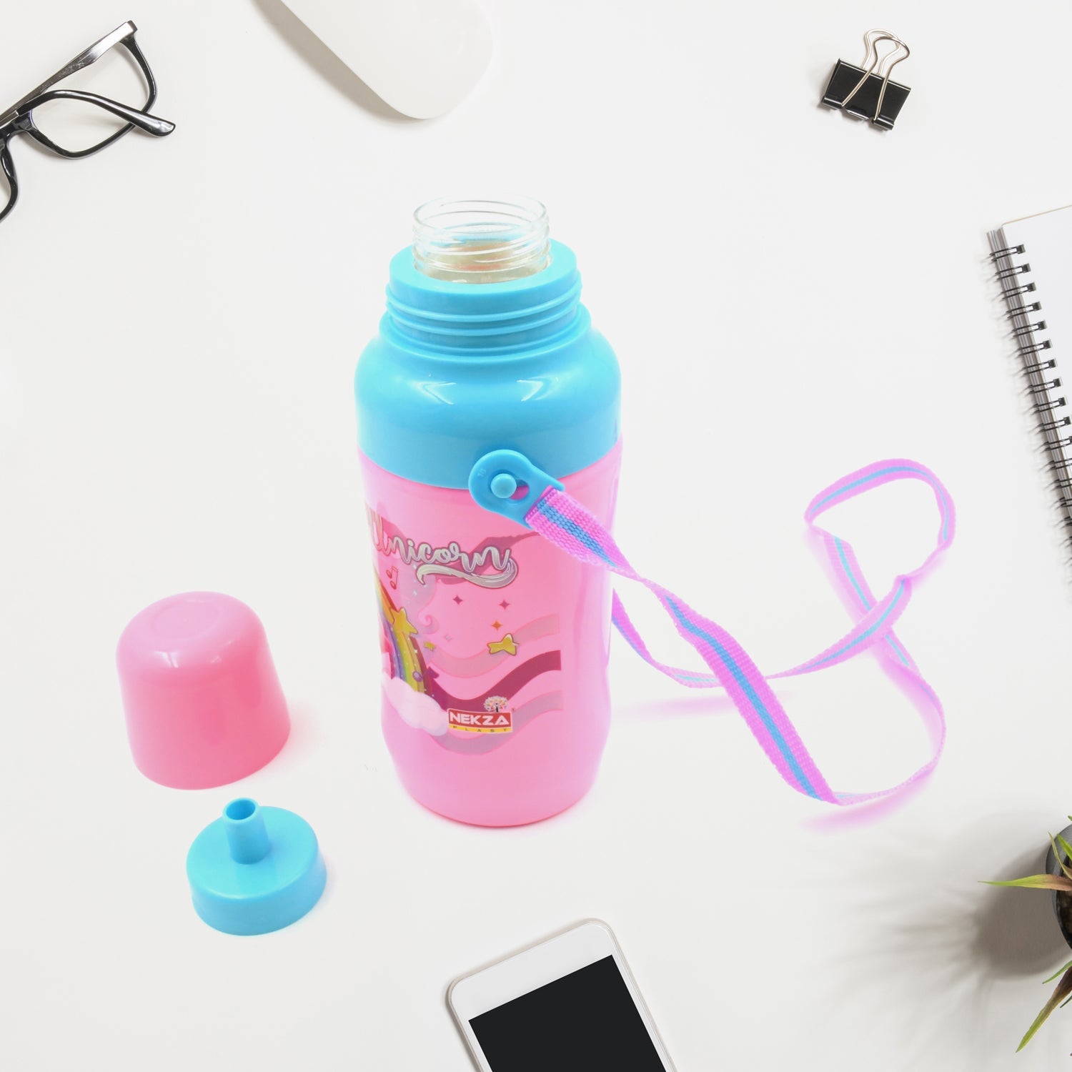 Leakproof sports bottle with dori and straw Leakproof sports bottle with dori and straw